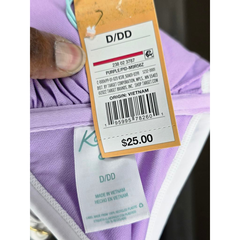 Kona Sol Purple & White Bikini Swimsuit Women's Size 2X - Picture 4 of 5